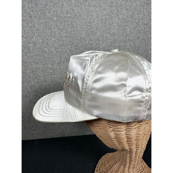 Vintage Ceasars Palace Adult Hat Baseball Cap Adjustable White Gold Satin Silky - Picture 14 of 15